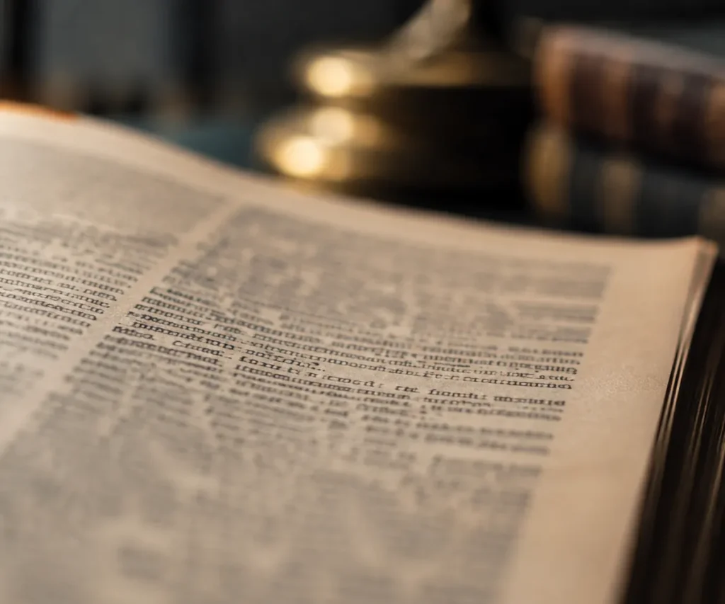 Dictionary page in extreme shallow focus